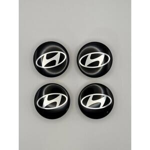 USED Hyundai Black OEM 52960-S8300 Style Wheel Center Caps 59mm  Set of 4